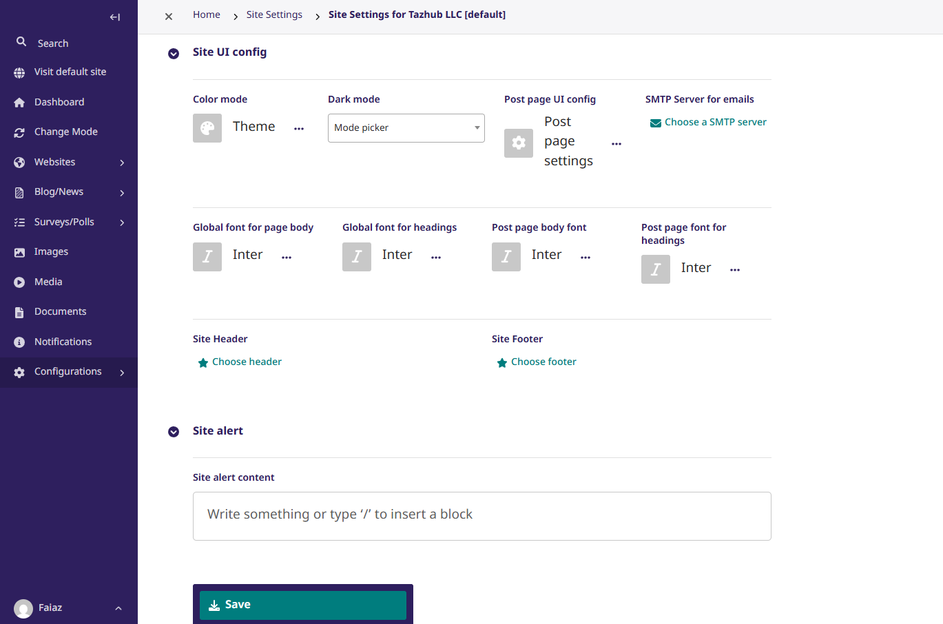 Tazhub ERP builder